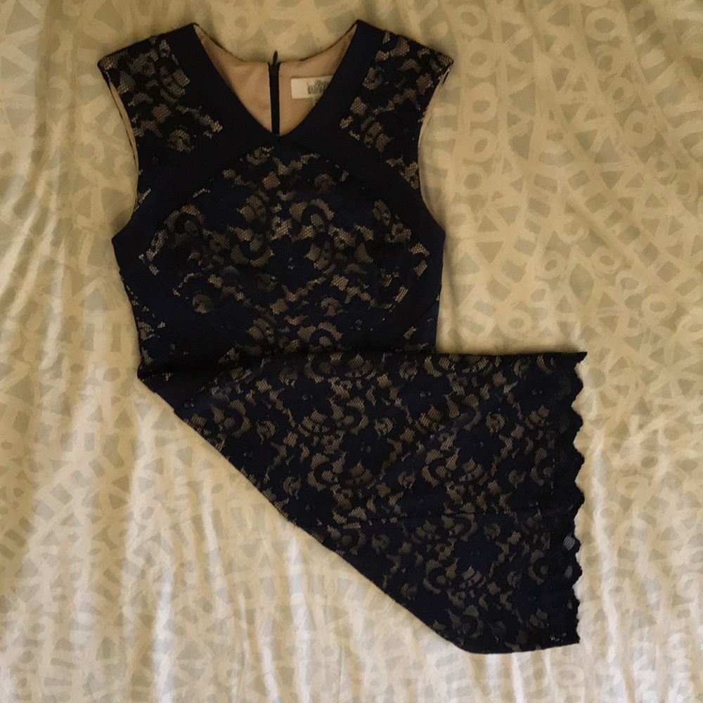 Midnight blue lace dress